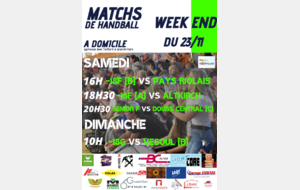 Matchs à domicile 23.11.19
