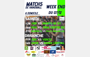 Matchs à domicile week-end 7/12