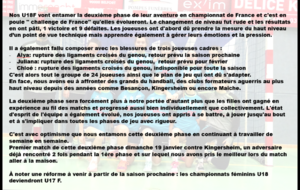 U18F : un nouveau challenge !