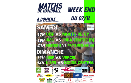 Matchs à domicile week-end 7/12