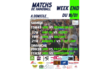 Matchs à domicile 18-01