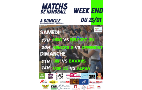 Matchs à domicile 25-01